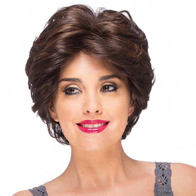 Ladies' Wigs Are Fashionable and Realistic Natural Chemical Fiber Short Curly Hair Headgear | EGEMISS