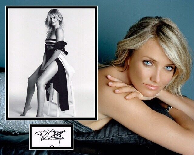 CAMERON DIAZ SIGNED SEXY Photo Poster painting MOUNT UACC REG 242