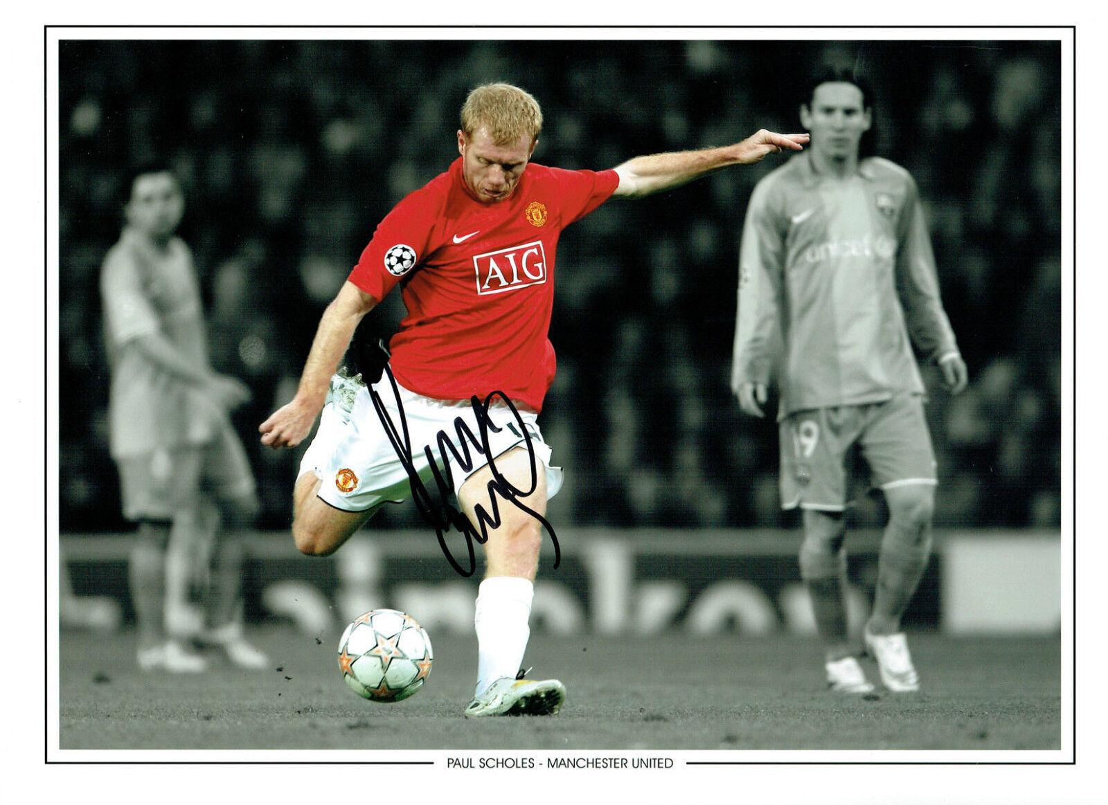 Paul SCHOLES Signed Autograph 16x12 Photo Poster painting AFTAL COA Manchester United