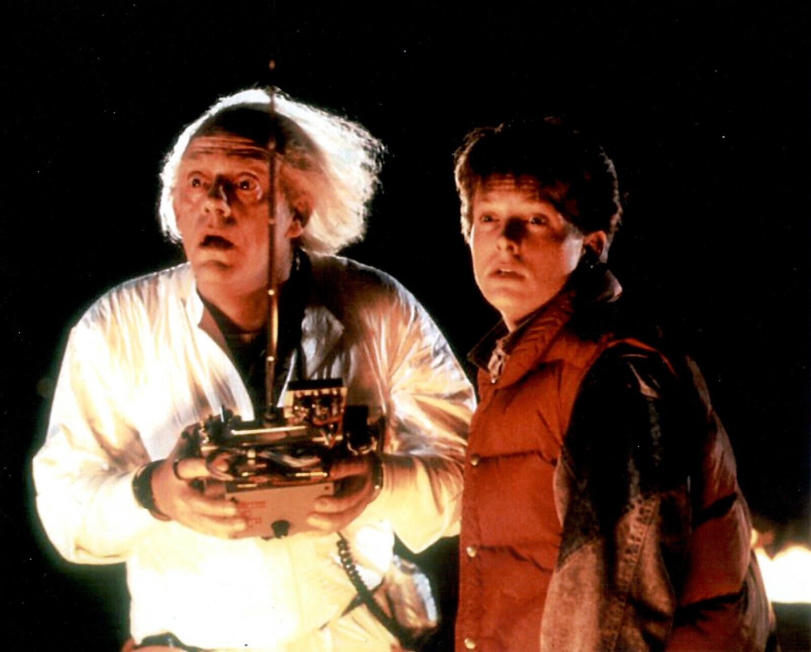 Back To The Future 8x10 Photo Poster painting Christopher Lloyd Dr. Emmett Brown Michael J Fox