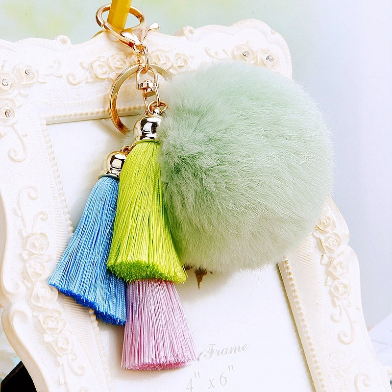 Minimalist Classic Style Solid Color Metal Women's Bag Pendant Keychain