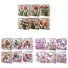 (US Local)6Pcs Retro Tulip DIY Diamond Painting Greeting Card 5D Drill Painting Card Kit
