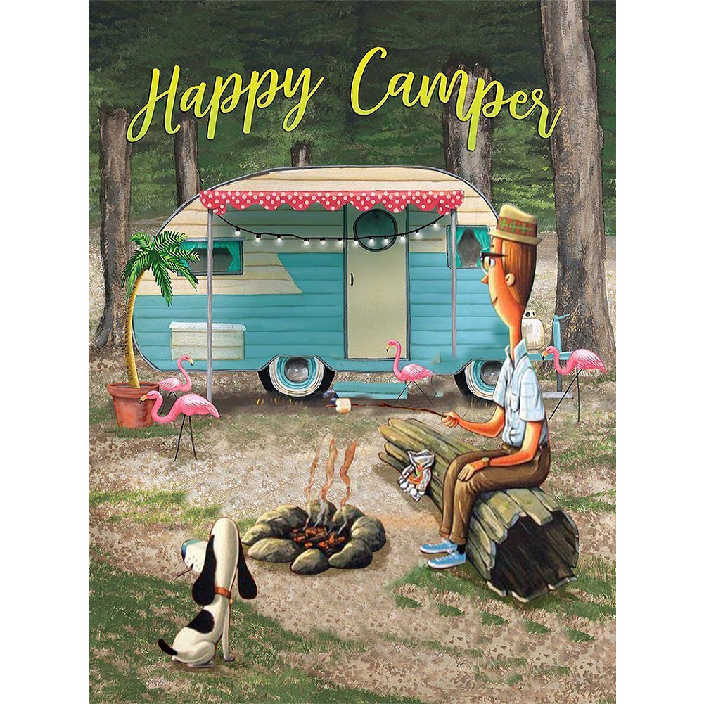 

(Multi-Size) Camping Picnic - Round/Square Drill Diamond Painting 30*40cm/40*50cm, Round diamond 30*40cm, 501 Original