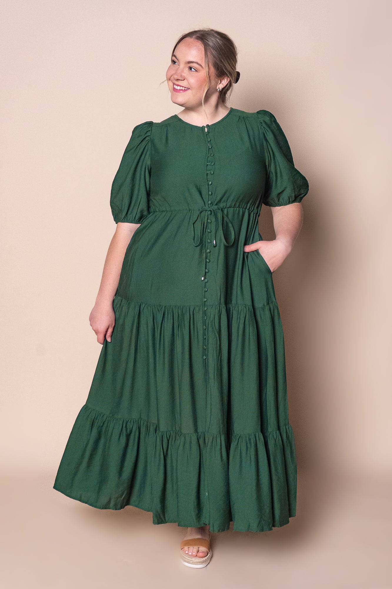 Janice Maxi Dress in Forest Green