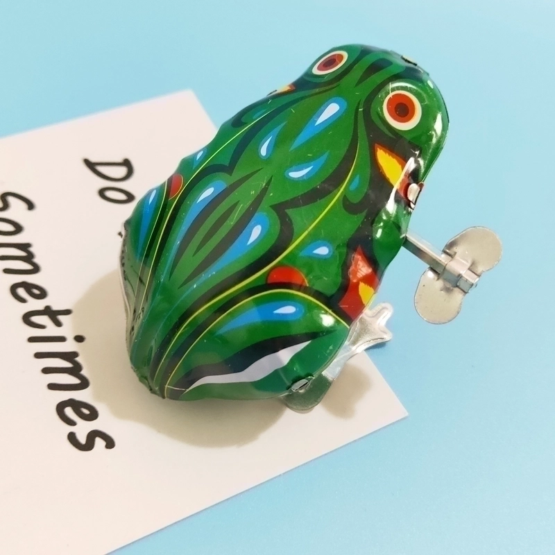 Classic Tin Frog Clockwork Baby Toy