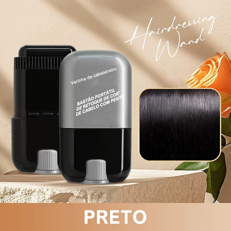 Bastão Portátil de Retoque de Cor de Cabelo com Pente
