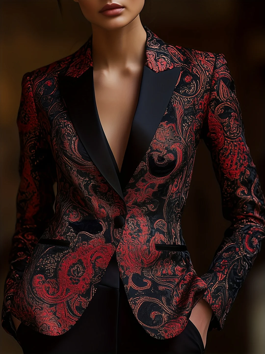 Urban Elegance Paisley Pattern Printed Blazer | IFYHOME
