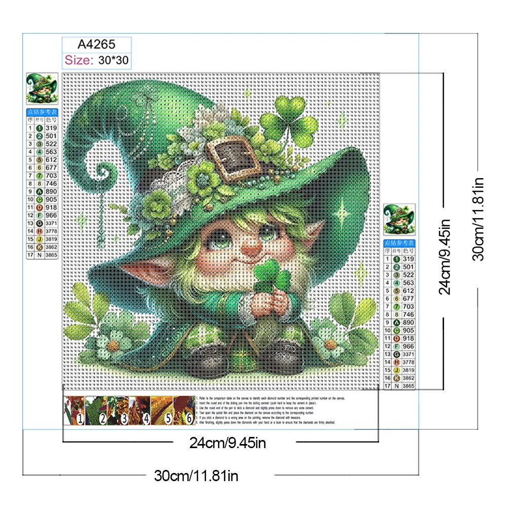 Diamond Painting - Full Round Drill - Lucky Gnome(Canvas|30*30cm)