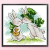 Lucky Rabbit - 14CT Stamped Cross Stitch 17*15cm/6.69*5.91in(Brand)