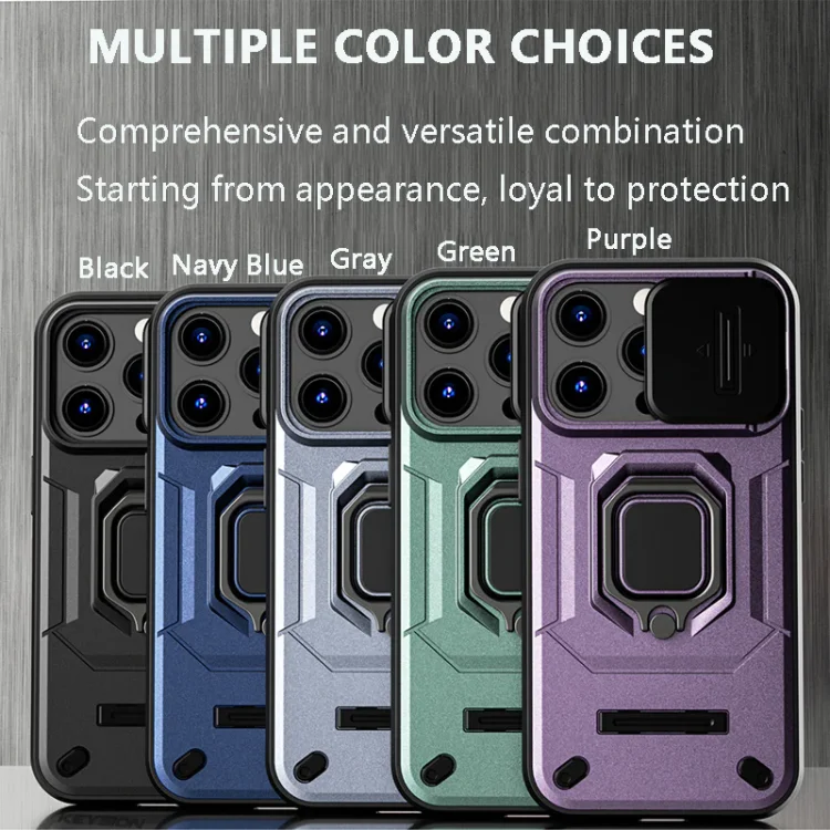 Suitable For iPhone 14 Series Ring Holder Magnetic Sliding Window Phone Case