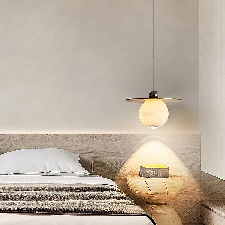 Vintage Gold Round Alabaster Pendant Lights