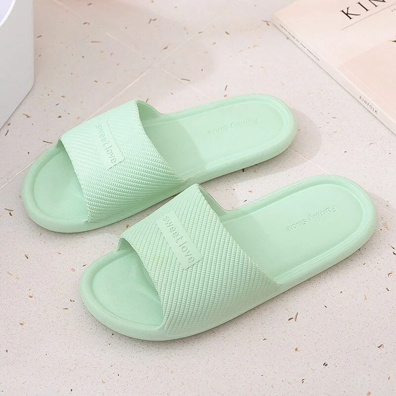 Indoor Slippers Women Concise Non-Slip Bath Slides Couple Men Summer Home Slippers Solid Color Casual Shoes Woman
