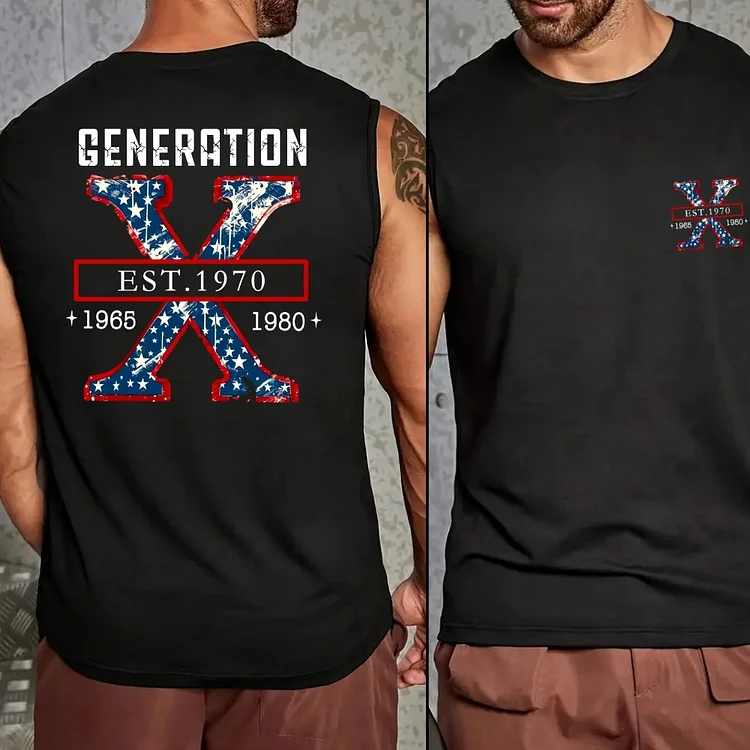 GenX Cotton Tank Top |Flag Design Custom EST for 1965-1980 Generation 