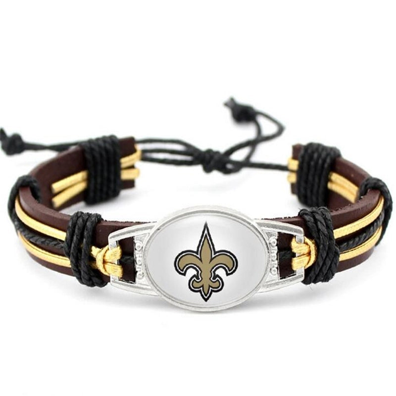 3 Pieces Popular 32 Nfl Professional Rugby League National Football League Genuine Leather Bracelets