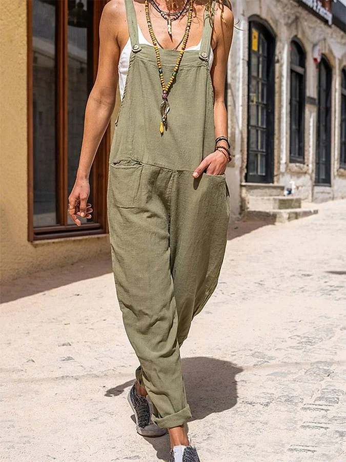 Women's Casual Solid Color Jumpsuit