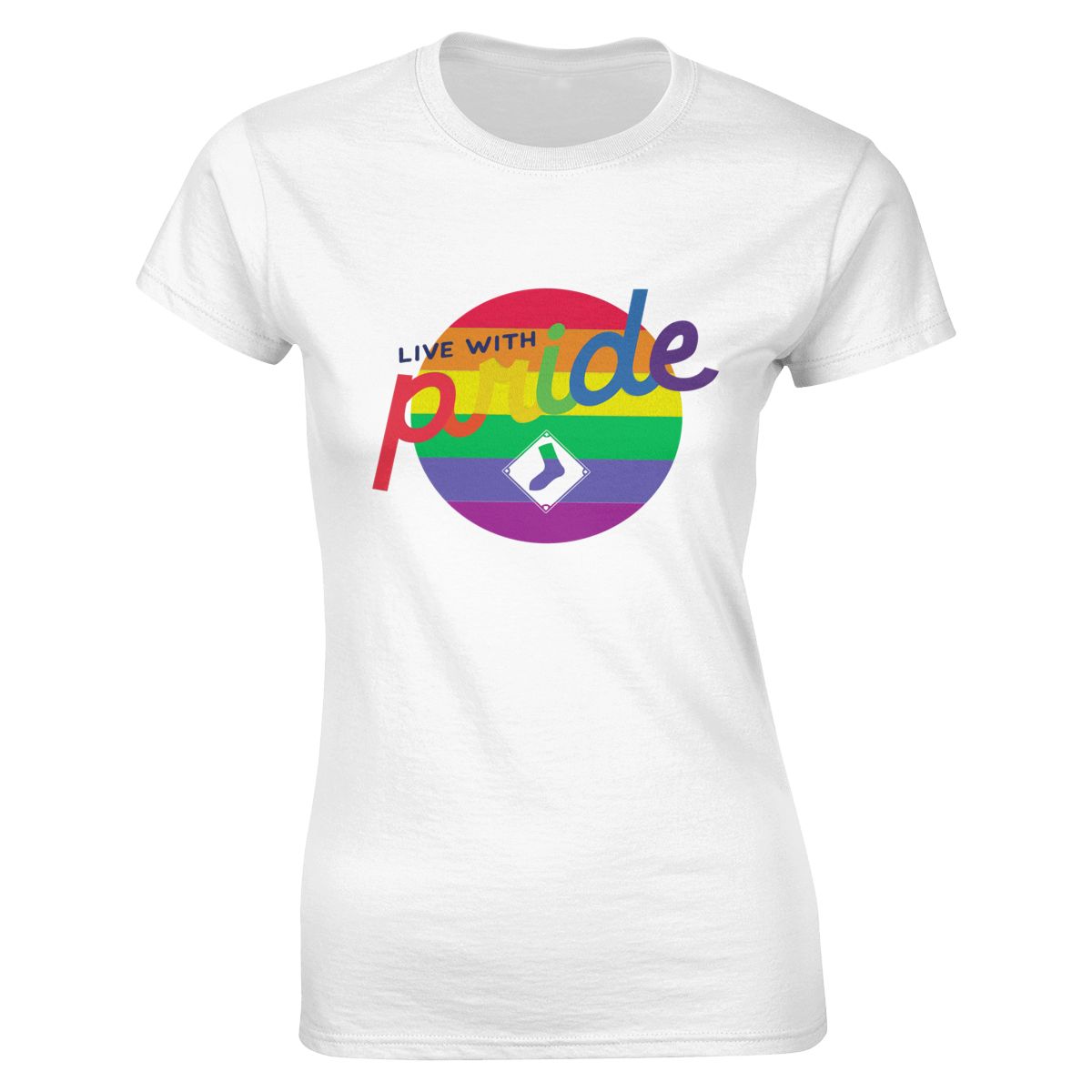 Chicago White Sox Round LGBT Lettering Women's Classic-Fit T-Shirt