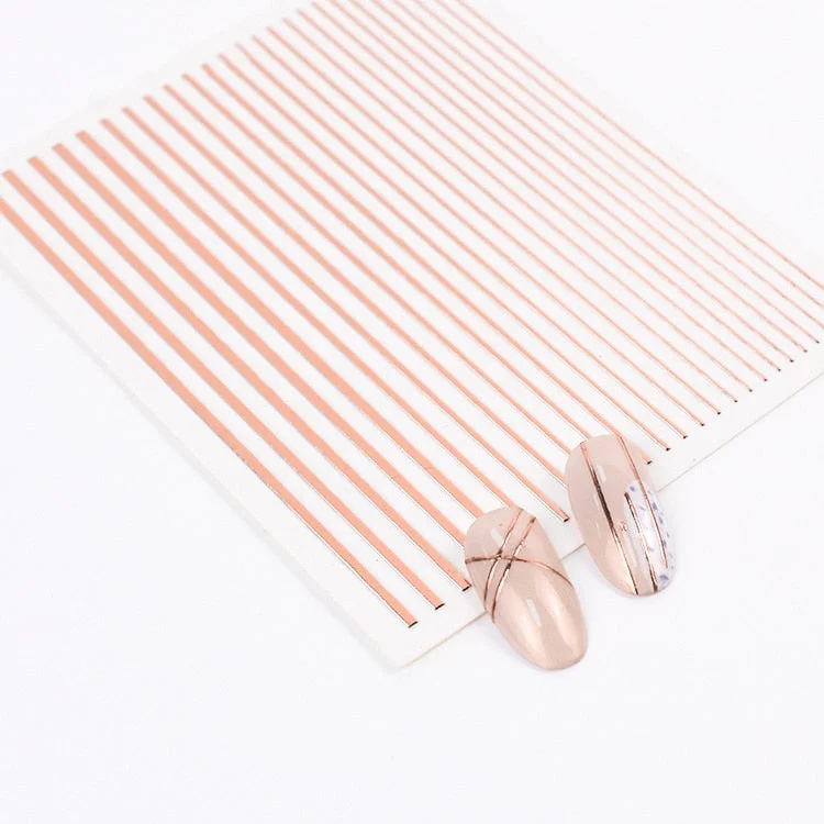 3D Swirl Lines Nail Sticker Geometry Irregular Whirling Wave Cow Print Decal on Nails Art Charms Manicure Slider Tip Accessories-Nail Inspo