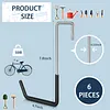 6pcs Coated Hooks Heavy Duty Hanging Hook Space Saving for Bicycles Garage Items