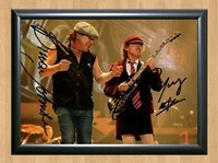 Angus Young Brian Johnson AC DC Signed Autographed Photo Poster painting Poster Print Memorabilia A2 Size 16.5x23.4