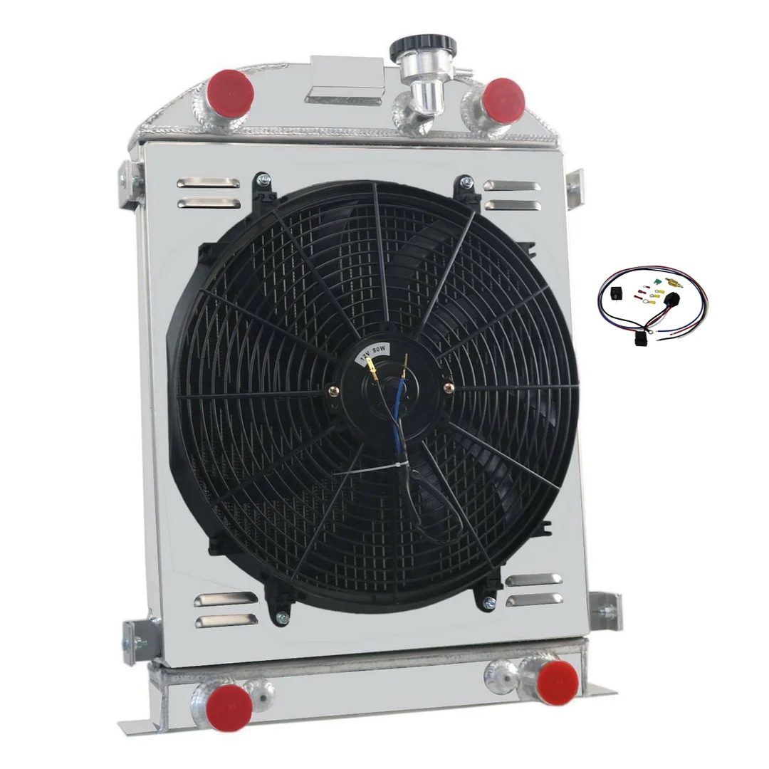 Alloyworks 3 Row Radiator Shroud Fan For 1932 Ford High Boy Model FlatHead V8 3.3L