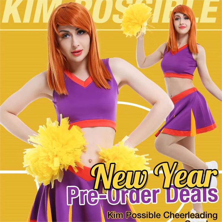 Anime kim  possible cheerleader cosplay costume
