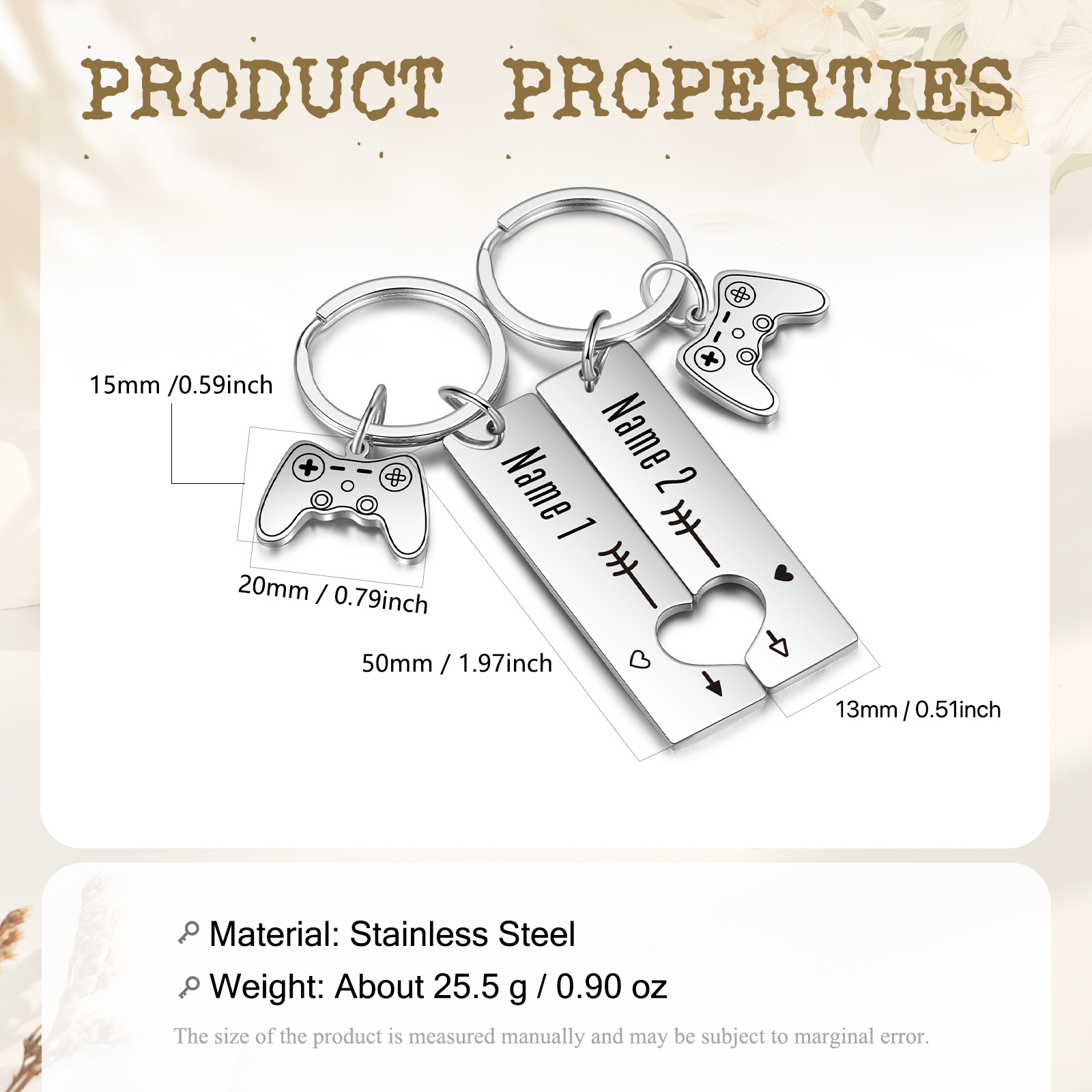 Personalised Couple Keychain Custom 2 Names Keyring Game Console Valentine's Day Gift for Him/Her-Jessemade AU