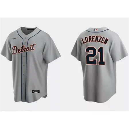 Men's Detroit Tigers #21 Michael Lorenzen Grey Cool Base Stitched Jersey