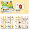 👧👦Puzzles magn&eacute;tiques Jeu de voyage pour habiller les visages Jouet &eacute;ducatif double face pour enfants d'&acirc;ge pr&eacute;scolaire🧠