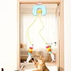 Interactive Cat Hanging Toys USB Charging Self-Play Pet Chase Toy Swing Feather Auto-Rebound Cat-Teasing Tool for Relieve Boredom Burn Energy
