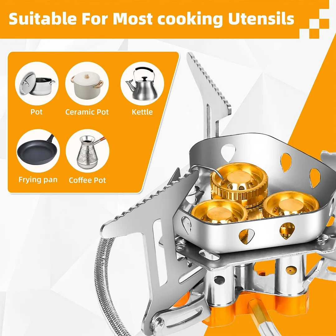 🔥LAST DAY 49% OFF🌟9900W/7200W Windproof Camping Stove. Camping Gas Stove with Piezo Ignition