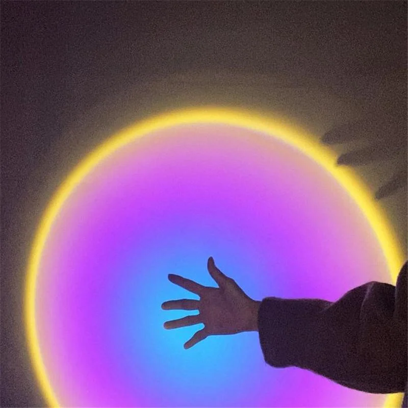 Rainbow Sunset Projection Led Light 180 Degree Rotation for Bedroom Decor、14413221362536236236、sdecorshop