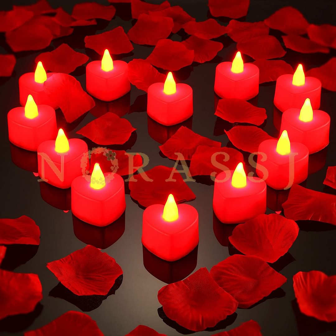 Heart Shape LED Tealight Candles Love Candles  for Valentine's Day Wedding Table Party Decor