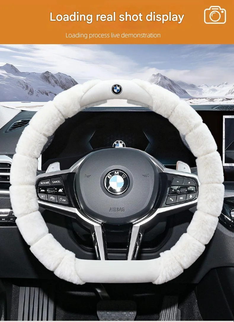 Winter Car Warm Plush Steering Wheel Cover