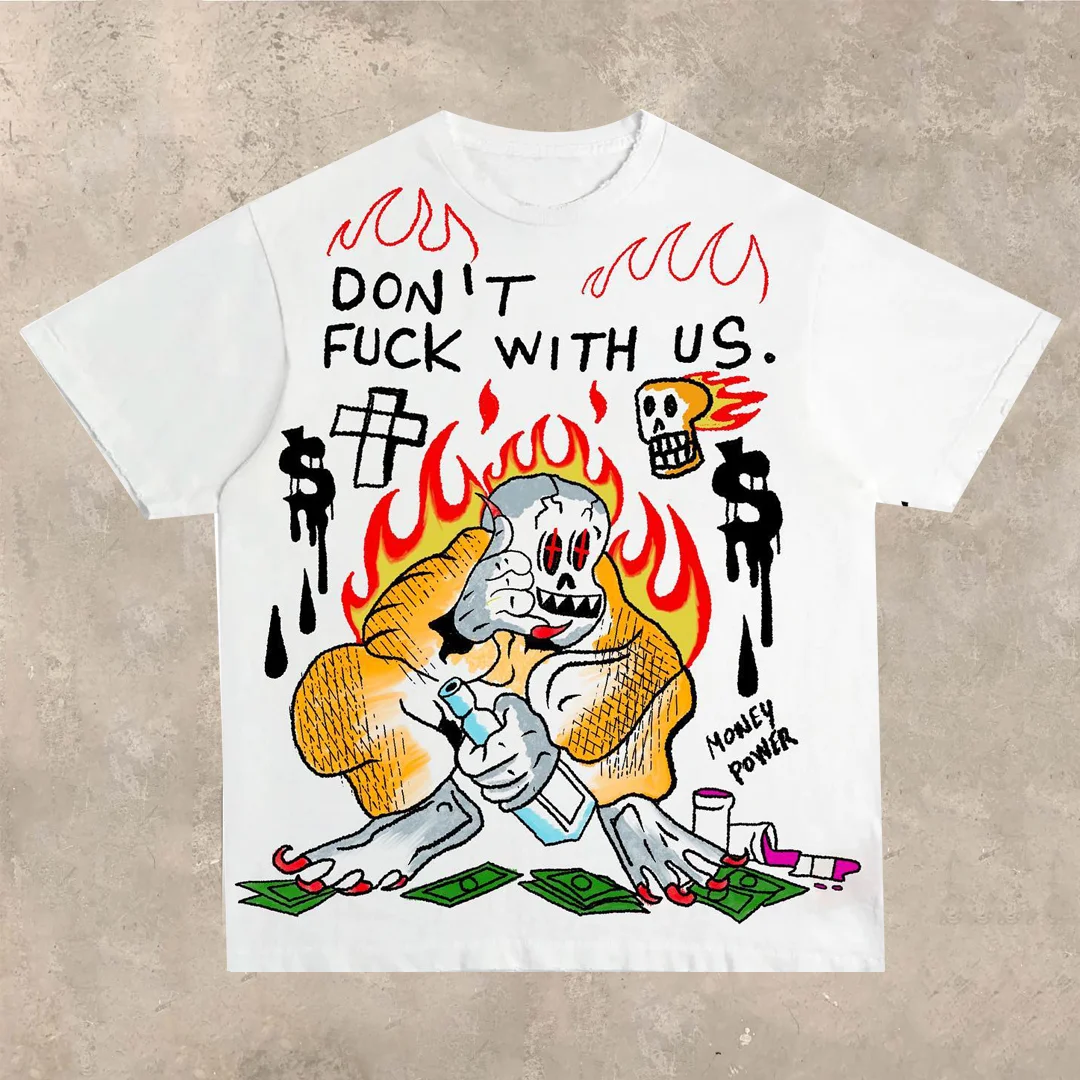 Preppy Graffiti Print Oversized T-Shirt