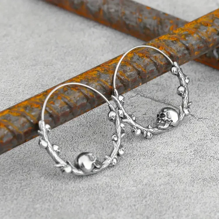 Vintage Skull Gothic Earrings