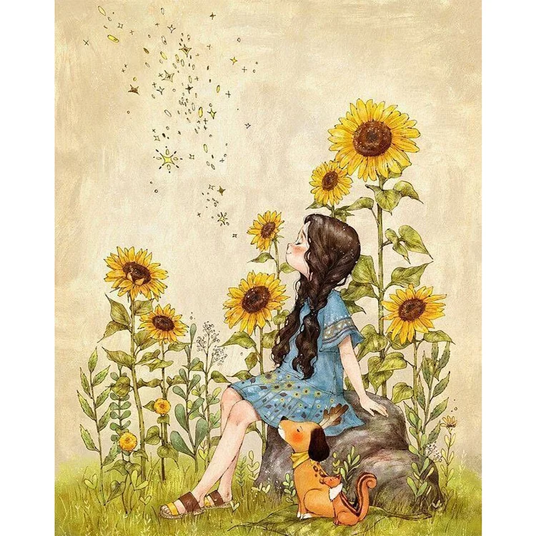 Forest Girl 11CT Stamped Cross Stitch 50*60CM