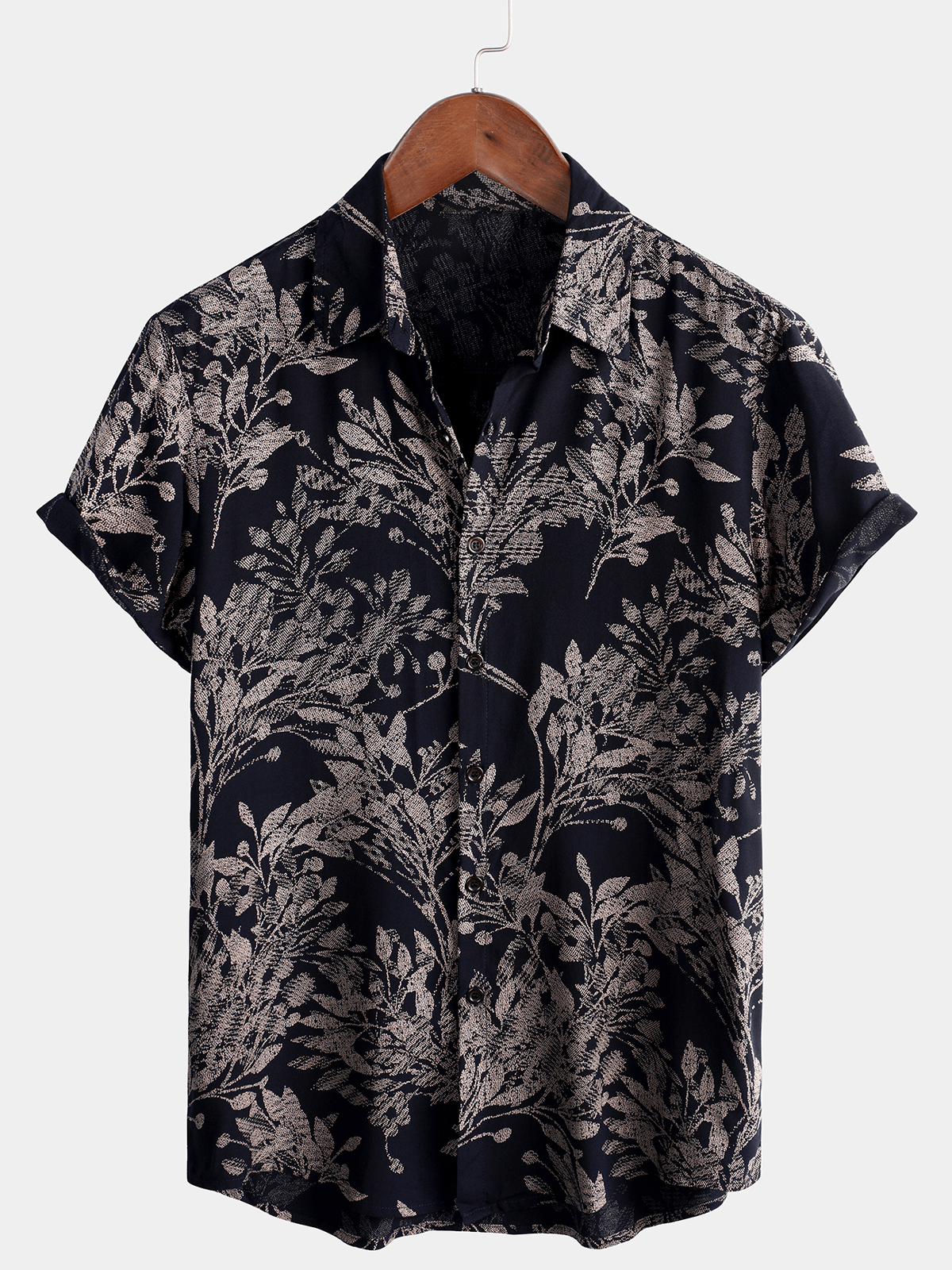 Men's Casual Retro Print Short Sleeve Summer Shirt