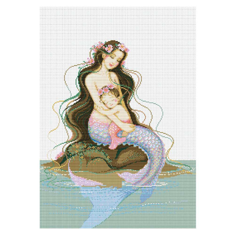 

Mother And Child Love - 11CT Stamped Cross Stitch - 52*71cm, 501 Original