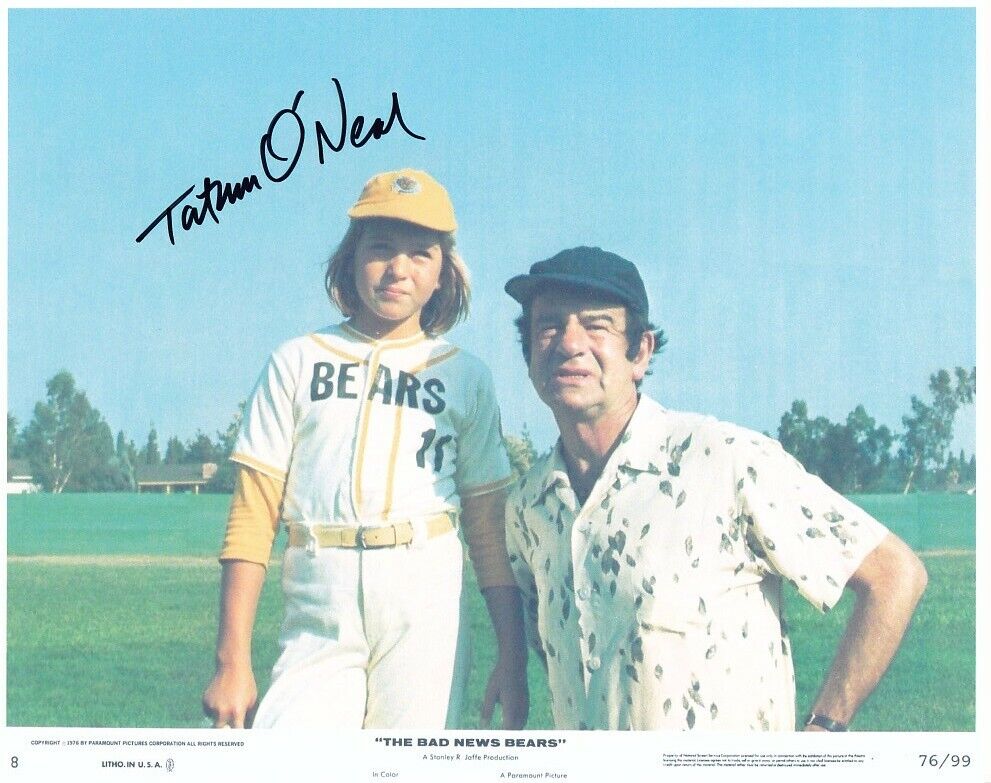 TATUM O'NEAL hand-signed THE BAD NEWS BEARS 8x10 authentic w/ WALTER MATTHAU