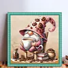 Coffee Gnome - 11CT Stamped Cross Stitch - 40*40cm