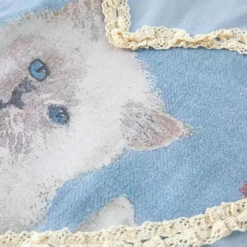 Brownm Girl Cat Heart Mini Skirt