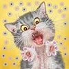 Funny Cat 5D DIY Diamond Painting Special-shaped Partial Drill Decor (YXC378)