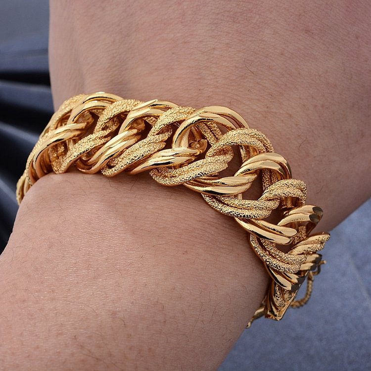 Dubai Bracelet For Man Women Indian Bangles Bracelet Africa Jewelry Gold Color Beads Bangle&amp;Bracelet