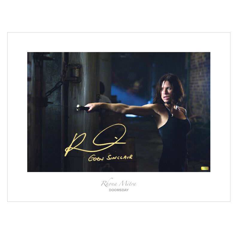 Rhona Mitra Autographed Eden Sinclair Doomsday 17x22 Fine Art Photo Poster painting