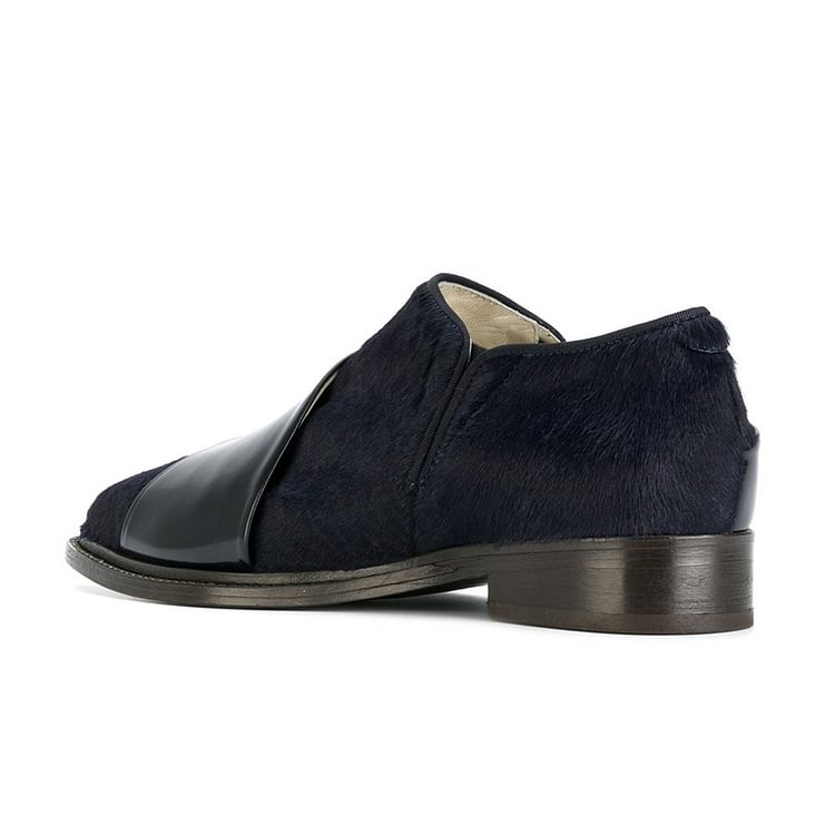 Black Buckle Style Loafers for Women |FSJ Shoes