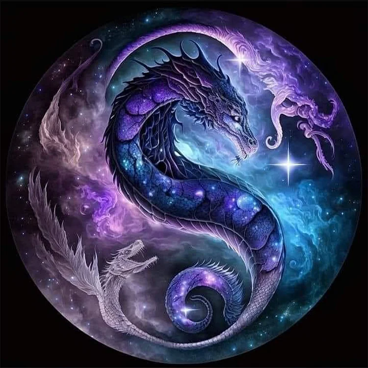 Cool Dragon 30*30CM(Canvas) Full Round Drill Diamond Painting gbfke