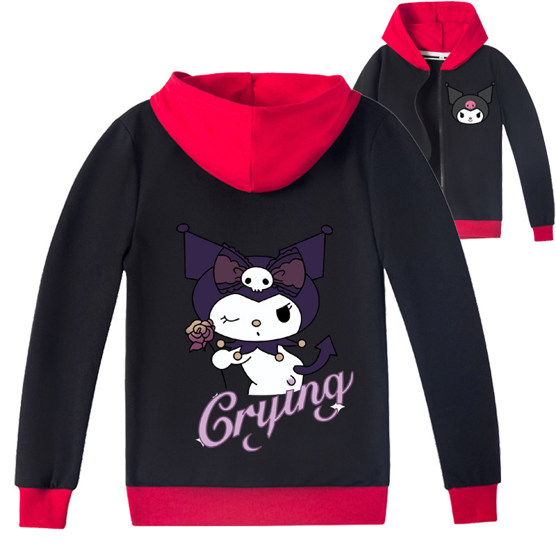 Mayoulove Kuromi Zipper Jacket - Stylish Anime Fashion for Kids ...