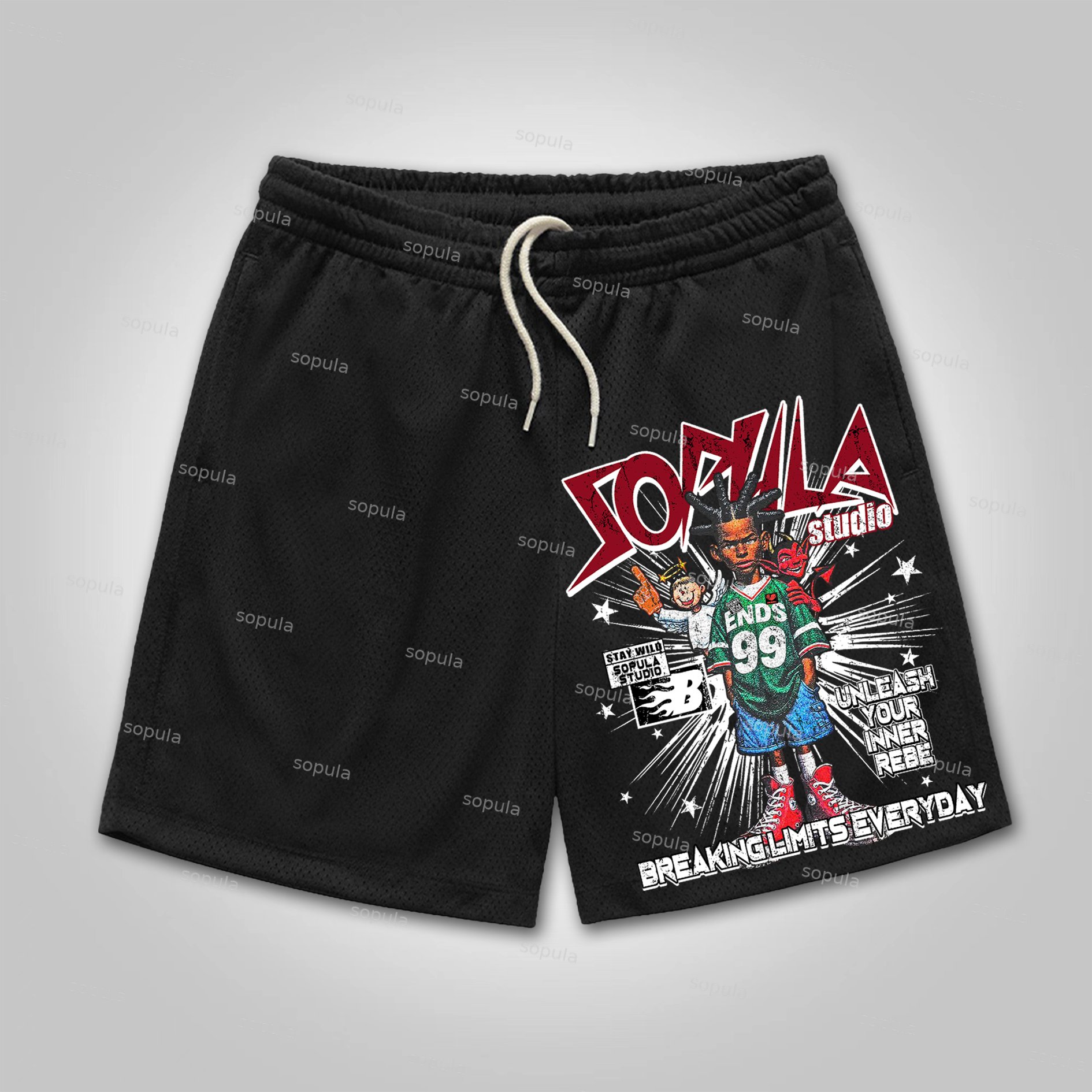 Sopula Street Boy Graphic Mesh Shorts - SOPULA
