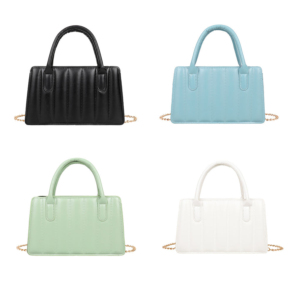 

Fashion Women Chain Shoulder Bags Zipper Solid Color Square Small Handbag, Green, 501 Original