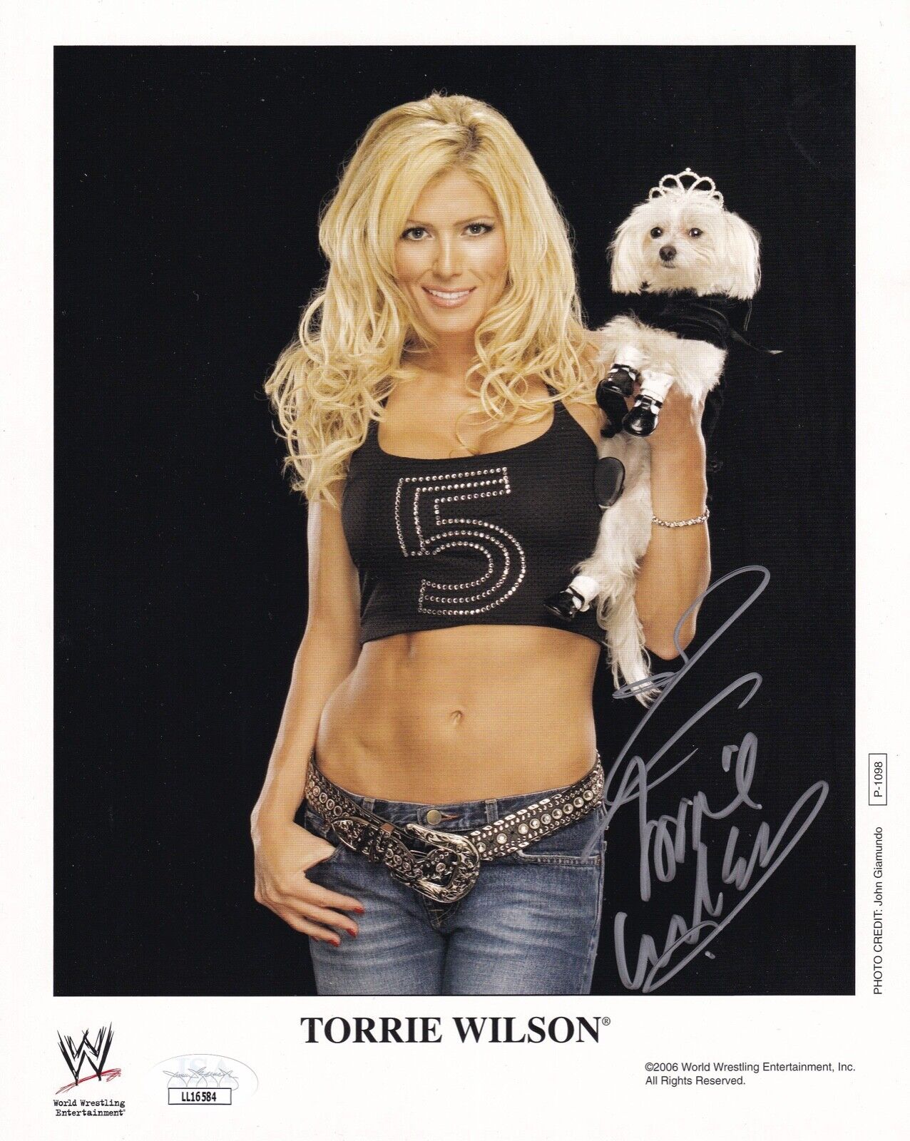 Torrie Wilson Signed Autographed Auto Official 2006 WWE Promo P-1098 JSA COA